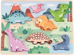 Medinė 3D dėlionė dinozaurai