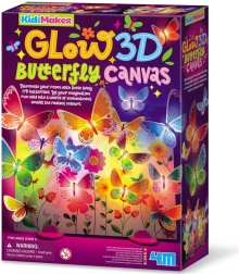 KidzMaker šviečianti 3D drugelių drobė