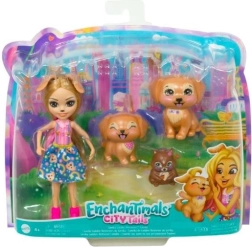 Enchantimals lėlė Gerika Golden Retriever su šuniukais ir vovere