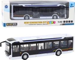 Metalinis miesto autobusas su šviesomis ir garsais 1:42, baltas