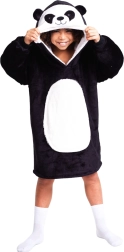 Cozy Noxxiez šilta televizoriaus džemperio tipo antklodė su gobtuvu Panda vaikams 7–12 metų