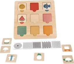 Medinės edukacinės dėlionės su raštais 28 × 28 cm