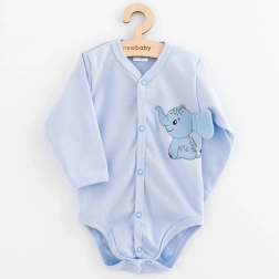 Infant full-snap long-sleeve bodysuit New Baby Happy Elephant, blue