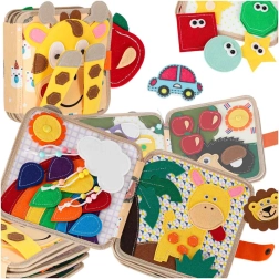 Veltinė sensorinė manipuliacinė knygelė žirafa 3D