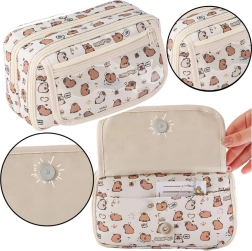 Baltas 21 cm kapibarinis mokyklinių reikmenų penalas