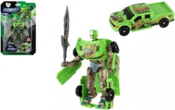 Transformuojamas automobilis į robotą 14 cm – žalias plastikinis modelis