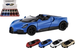 Metalinis automobilio modelis Kinsmart Bugatti Mistral 13 cm su atgaline trauka ir atidaromomis durimis