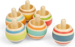 Medinis vilkelis su spalvotomis juostelėmis