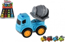 Statybinių automobiliukų rinkinys su inercine pavara 9 cm – 4 rūšys