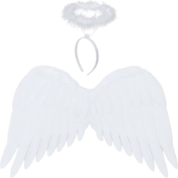 Ruhhy Angel Wings with Halo, White - 1 piece