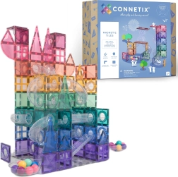Pastelinis CONNETIX rutuliukų trasos plėtimo rinkinys, magnetinė konstravimo sistema, 80 dalių