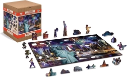 Medinės dėlionės Niujorkas naktį