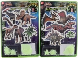 Šviečiantys klijuojami dinozaurai ant sienos
