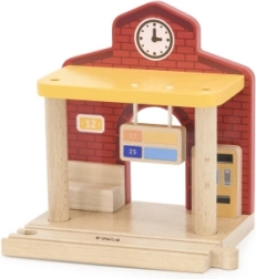 Medinė traukinių stotis su garsu