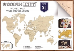 Wooden World Map XL 120 × 80 cm WOODEN CITY