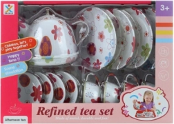 Skardinis arbatėlės rinkinys su gėlytėmis