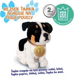 Interaktyvus šuniukas Tapka, 23 cm, juodai baltas