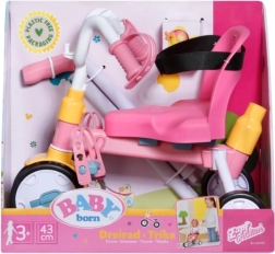 Baby Born triratė su vairavimo lazda ir saugos diržais