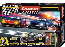 Carrera GO Slot Car Track GT Powerplay 4.9 m with Loop and Ford Mustang GT3 and Ferrari 296 GT3 Cars