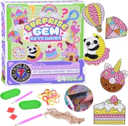 Kūrybinis advento kalendorius su deimantiniu mozaikos dažymu – pakabukai