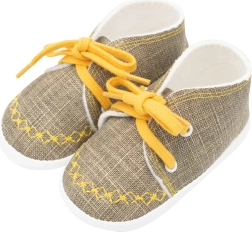 Kūdikių tapkutės sportbačių stiliaus NEW BABY jeans mustard 0–3 mėn.