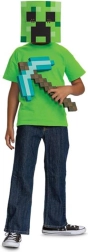 MINECRAFT kostiumas Helovinui – deimantinis kirtiklis ir Creeper kaukė