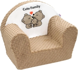 Vaikiškas minky krėsliukas NEW BABY Cute Family cappuccino