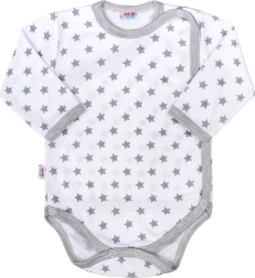 Kūdikio pilnai atsegamas smėlinukas New Baby Classic II pilkas su žvaigždutėmis