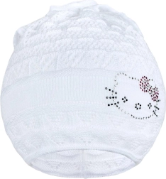 Megzta kepurė-šalikas New Baby kačiukas balta 104 (3–4 metai)