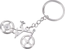 Sidabrinis dviračio formos raktų pakabukas