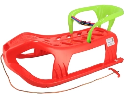 Plastikinės rogutės su atlošu Baby Mix Snow Star raudonos