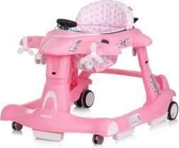 Vaikštynė 3in1 Lėktuvas Rožinė