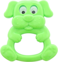 Rattle dog with movable eyes 11 cm