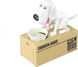 Interaktyvi taupyklė šuo ryjantis monetas – balta