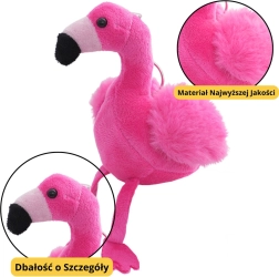 Rožinis pliušinis flamingo pakabukas 12 cm