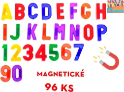 Magnetinių raidžių ir skaičių rinkinys 96 vnt.