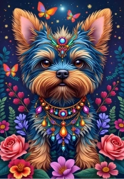 Alipson puzzle Puppy in the Realm of Flowers 1000 pieces