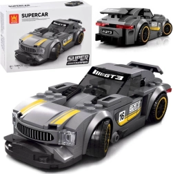 Techninė konstruktorių rinkinys sportinis automobilis sidabrinis, 174 detalės su lipdukais