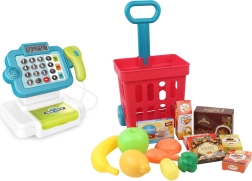 Kasa su pirkinių vežimėliu su šviesos ir garso efektais