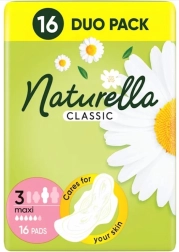 Naturella Classic Maxi higieniniai įklotai su sparneliais, 16 vnt.