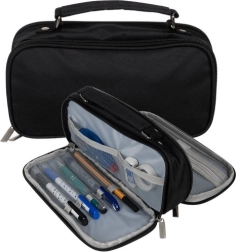 Išskleidžiamas dviejų skyrių mokyklinis penalas Maaleo – juoda