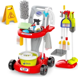 Woopie vaikiškas valymo vežimėlis 3in1 XXL, 29 dalys – raudonas