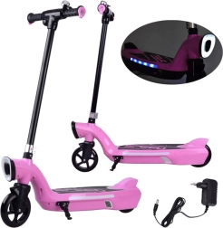 Electric scooter with LED lighting for kids – Pink