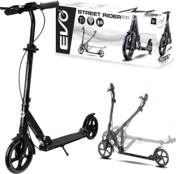 EVO Street Rider 200 sulankstomas miesto paspirtukas, juodas, su kojiniu ir rankiniu stabdžiu