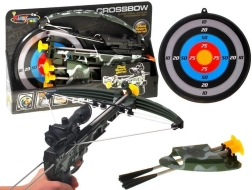 Vaikiškas arbaletas su lazeriniu taikikliu ir taikiniu