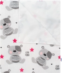 Neperšlampamas flanelinis paklotas New Baby Cute Teddy rožinis