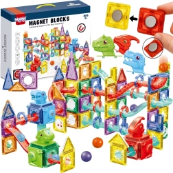 Woopie 3D magnetic building set with marble run (170 pieces)