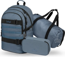 Skate Dust Blue mokyklinių krepšių rinkinys: kuprinė, penalas, sportinis krepšys