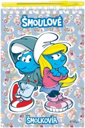 Smurfų užrašų bloknotas su tušinuku, su spirale viršuje, linijuotas ir tuščias, 15 × 22 cm