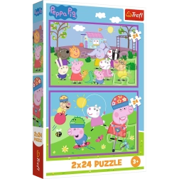 Dėlionė 2x24 Peppa žaidimų aikštelėje – Peppa Pig